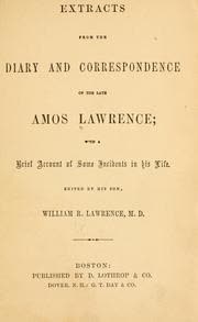 Cover of Extracts from the Diary and Correspondence of the Late Amos Lawrence