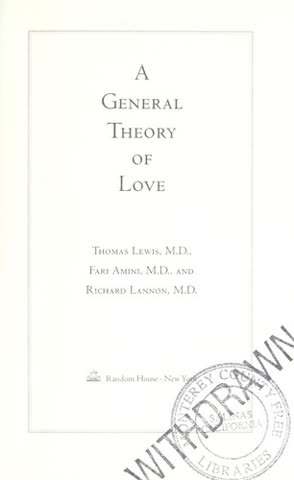 Cover of A General Theory of Love by Thomas Lewis, Fari Amini, and Richard Lannon
