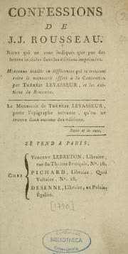 Cover of Confessions by Jean-Jacques Rousseau
