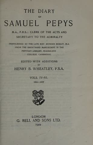 Cover of Diary of Samuel Pepys