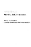 Cover of Marijuana Reconsidered by Lester Grinspoon