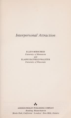 Cover of Interpersonal Attraction