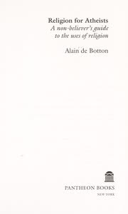 Cover of Religion for Atheists
