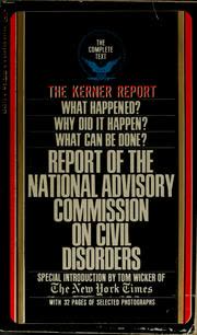 Cover of Report of the National Advisory Commission on Civil Disorders