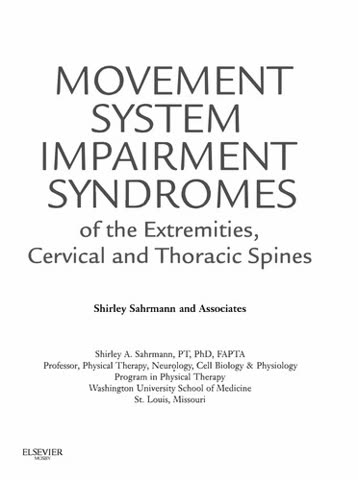 Cover of Movement System Impairment Syndromes of the Cervical and Thoracic Spines and the Extremities by Shirley A. Sahrmann