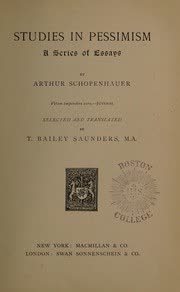 Cover of Studies in Pessimism by Arthur Schopenhauer