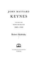 Cover of John Maynard Keynes: 1883-1946: Economist, Philosopher, Statesman by Robert Skidelsky