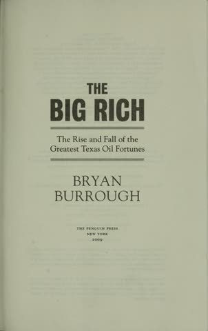 Cover of The Big Rich: The Rise and Fall of the Great Texas Oil Fortunes by Bryan Burrough