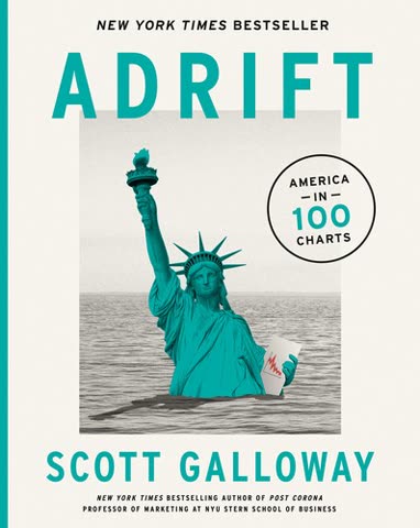 Cover of Adrift: America in 100 Charts by Scott Galloway