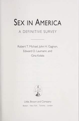 Cover of Sex in America: A Definitive Survey