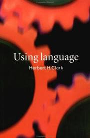 Cover of Using Language by Herbert H. Clark