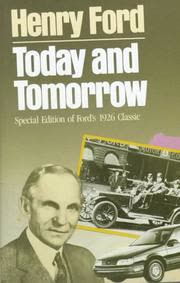 Cover of Today and Tomorrow by Henry Ford