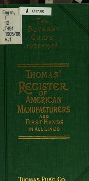 Cover of Thomas Register of American Manufacturers