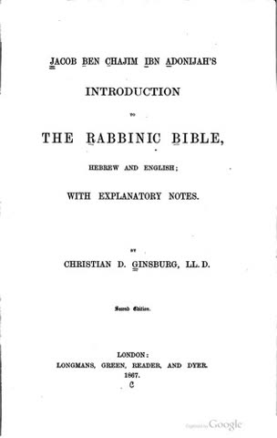 Cover of The Rabbinical Bible
