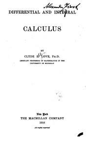 Cover of Differential and Integral Calculus