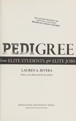 Cover of Pedigree: How Elite Students Get Elite Jobs