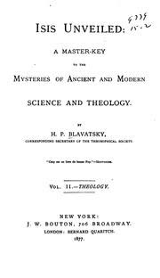 Cover of Isis Unveiled by Helena Blavatsky