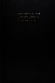 Cover of The Conference or Billlop House, Staten Island, New York