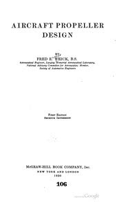 Cover of Aircraft Propeller Design