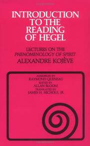 Cover of Introduction to the Reading of Hegel