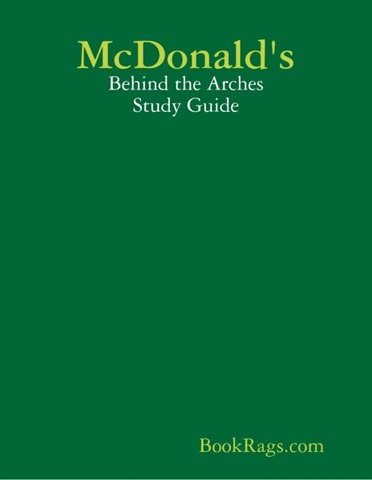 Cover of The McDonald's Behind the Golden Arches by John F. Love