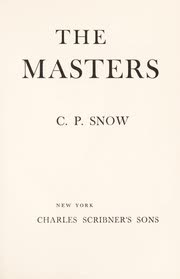 Cover of The Masters by C.P. Snow