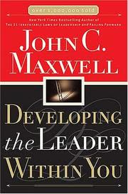 Cover of Developing the Leader Within You by John C. Maxwell