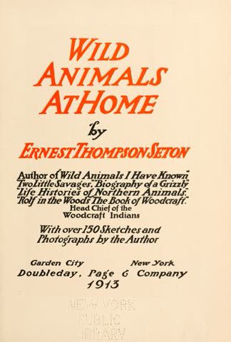 Cover of Wild Animals at Home by Ernest Thompson Seaton