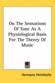 Cover of On the Sensations of Tone by Hermann von Helmholtz